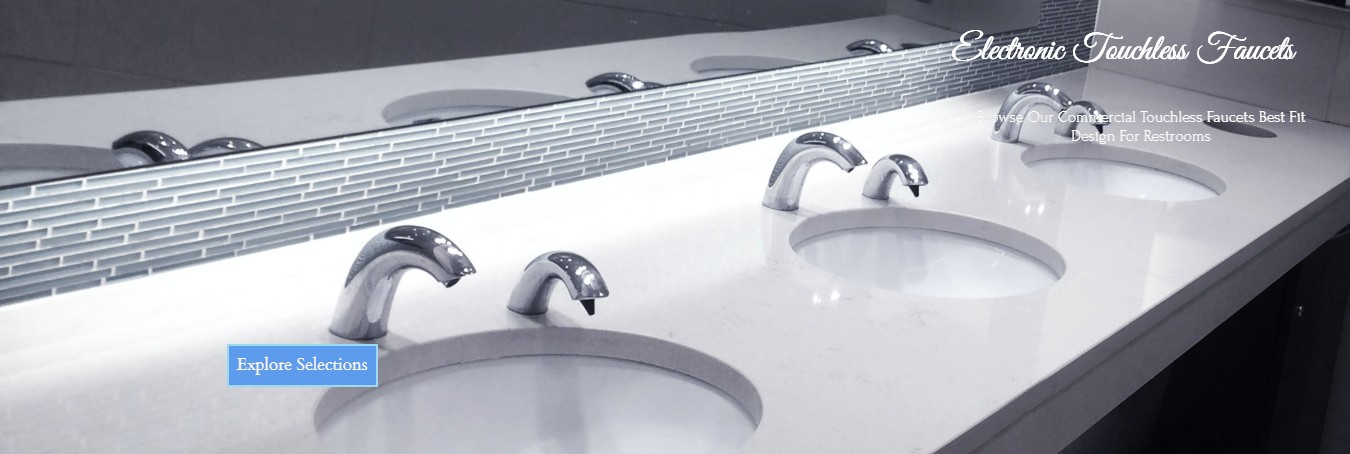 Fontana Sète Freestanding Automatic Commercial Sensor Faucet & Automatic Touchless Commercial Soap Dispenser in Polished Chrome